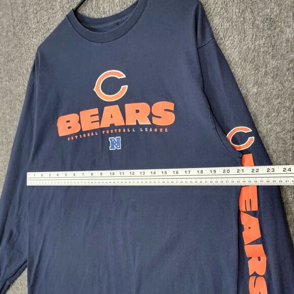 Chicago Bears T-Shirt Mens L Blue Orange Long Sleeve NFL Football Crewneck Tee - Picture 5 of 10